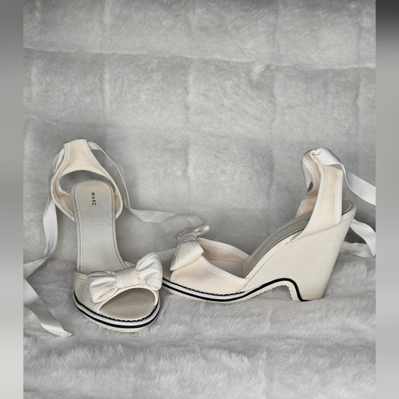 VTG  2005 MARC JACOBS Sling Back Wedges Sz 7 - Picture 1 of 14